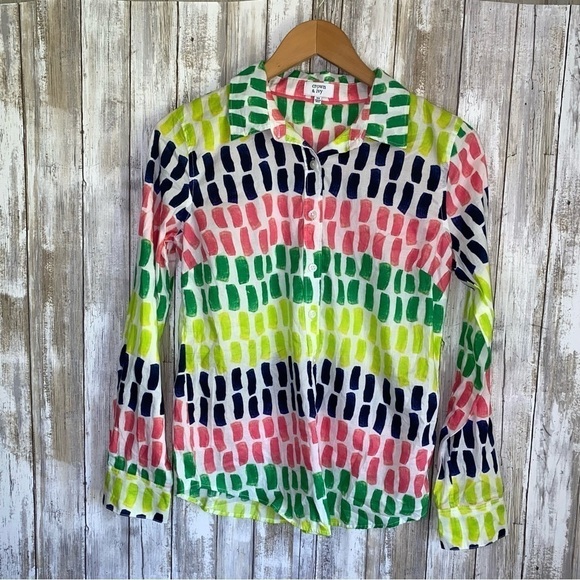crown & ivy Tops - Crown & Ivy Colorful Paint Swatch Button Down